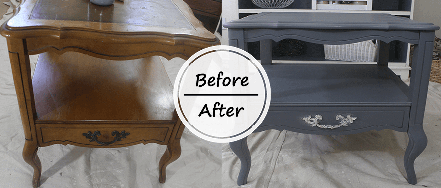 Before and After Chalk Paint Nightstand