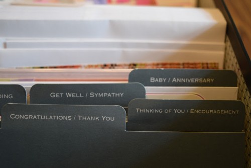 greeting card organization