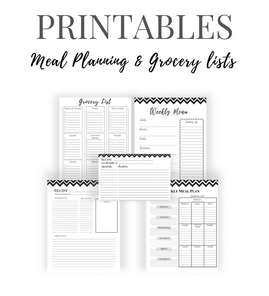 Meal Planning & Grocery List Printables